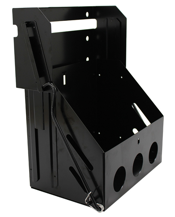 Drop Down Battery Box Stainless Steel Group 24 Batteries Black Powder Coated