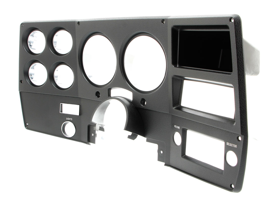 1975-77 Chevrolet / GMC Truck Dash Bezel, Black with Chrome Details, Without A/C