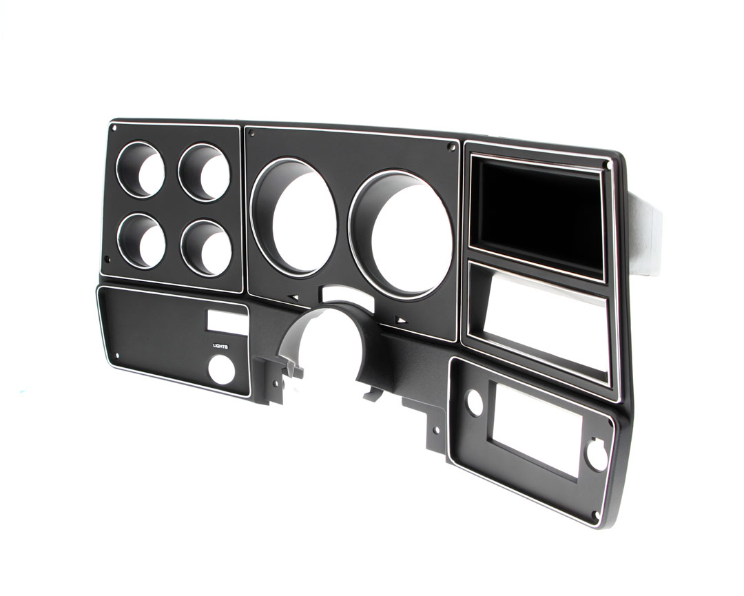 1978-80 Chevrolet / GMC Truck Dash Bezel, Black with Chrome Details, Without A/C 