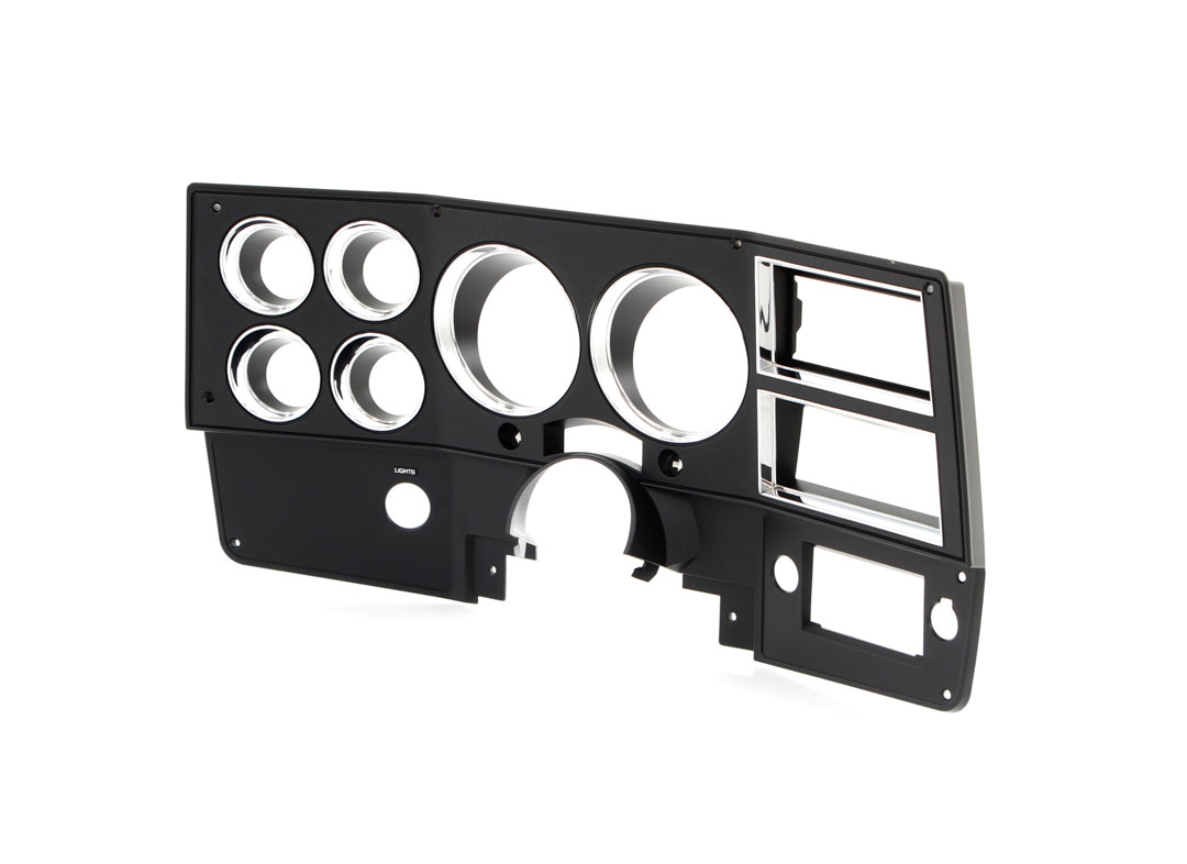 1984-87 Chevrolet / GMC Truck Dash Bezel, Black with Chrome Details, With No A/C  