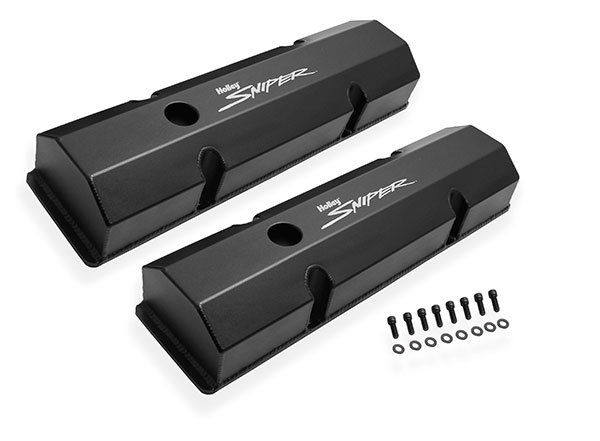 Holley Sniper Fabricated Aluminum Valve Covers - SBC