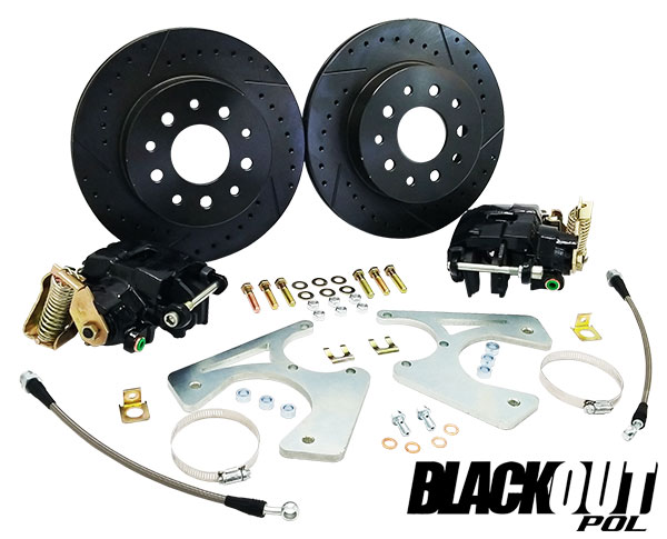 BlackOut Series Rear Disc Brake Conversion Kit, GM 10-12 Bolt Rearend, 11" Rotors