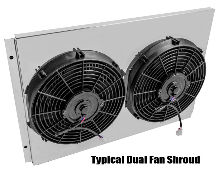 1973-87 Chevy Truck Electric Fan and Shroud Kit, Dual 14" Fans
