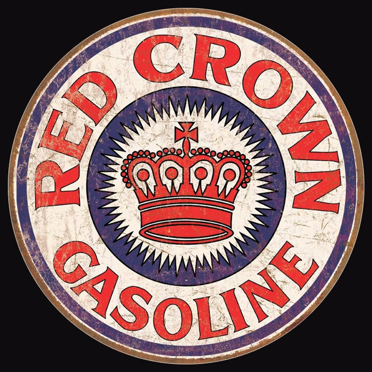 Red Crown Gasoline Aluminum Sign