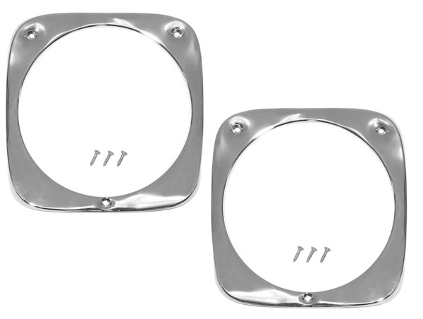 1964-66 Chevy Truck Headlight Bezel Set, Chrome