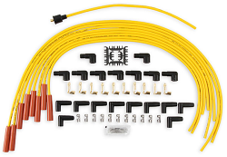 Accel Spark Plug Wire Set - Universal 8mm Yellow with Orange Boots