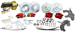 1955-57 Chevy Belair Power Disc Brake Conversion Kit, Front and Rear, 2" Drop Spindles
