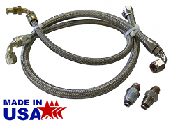 Power Steering Conversion Hose Kit for GM Gear Box, Braided Stainless