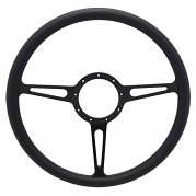 Classic Billet 15" 3-Spoke Steering Wheel - Black Out Spokes and Grip, Eddie Motorsports