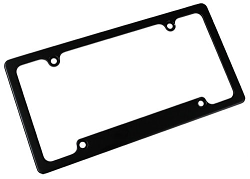 Billet Aluminum License Plate Frame, Matte Black