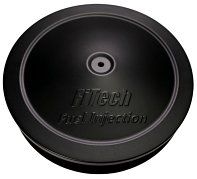 FiTech 14" Round Air Cleaner Assembly - Steel Matte Black Lid