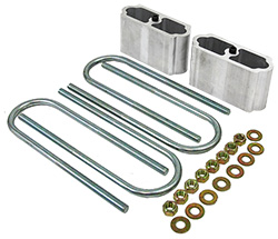 Leaf Spring Lowering Block Kit, Extruded Aluminum