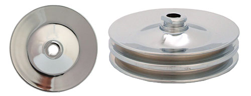 GM Power Steering Pump Pulley, Chrome 2 Groove