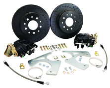 1955-70 Chevy Belair Impala Black Out Rear Disc Brake Conversion Kit, OEM Rearend