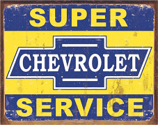 Super Chevy Service Metal Sign