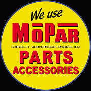 We Use Mopar Parts and Accessories Round Metal Sign