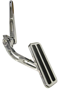 Gas Pedal, Polished Aluminum with Vertical Inserts
