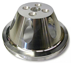 SMALL BLOCK CHEVY SHORT WATER PUMP PULLEY, ALUMINUM SINGLE GROOVE