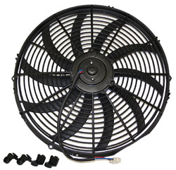 Electric Fan, 16" Universal Super Thin Electric Cooling Fan, Reversible Black, 12 Volt