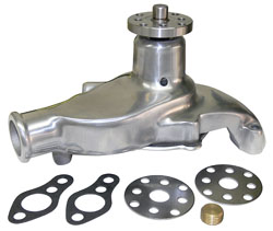 Water Pump, Small Block Chevy, Polished Aluminum