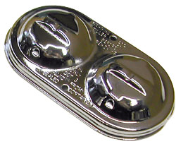 Master Cylinder Lid, Dual Clamp Corvette Type, Chrome